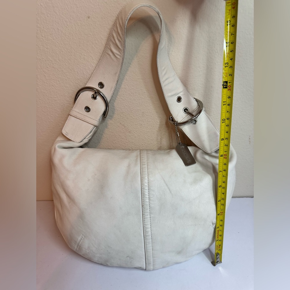 Coach Y2K Lamb Nappa Leather Tortilla White Shoulder Slouch Hobo Bag RARE - Picture 5 of 12